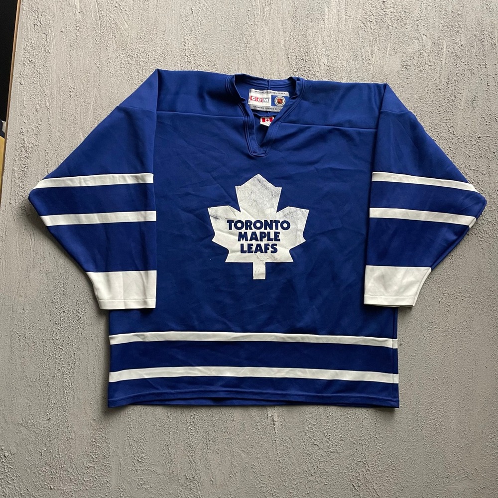 Vintage Toronto Maple Leafs Hockey Jersey Mens XL Blue 90s CCM